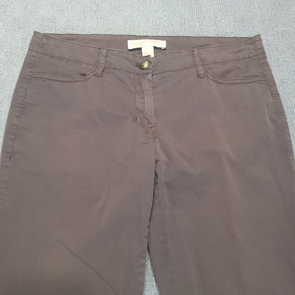 Michael Kors Womens 4 (30x30) Pants Ankle Zip Low Rise Brown Stretch Trousers - Picture 9 of 13